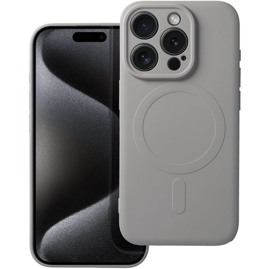 MagSafe-Hülle für Apple iPhone 15 Pro Max, OEM, Silicone Mag, Grau