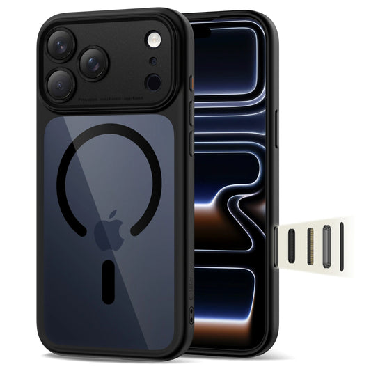 MagSafe-Hülle für Apple iPhone 17 Pro Max, Tech-Protect, MagPeak, Schwarz Transparent