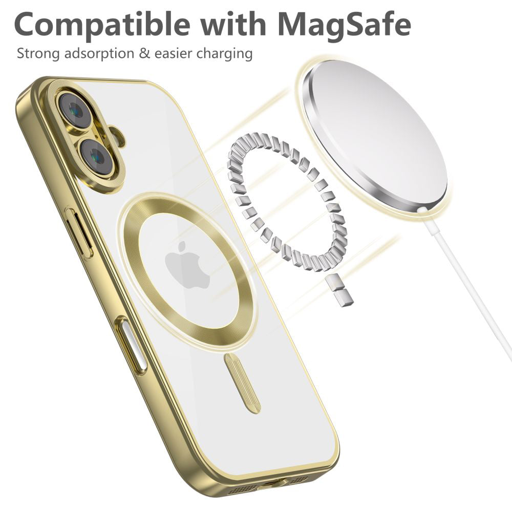 MagSafe-Hülle für Apple iPhone 16, Tech-Protect, Magflex Satin, Gold