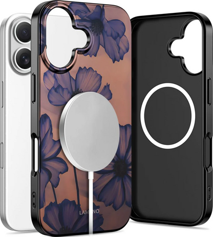 MagSafe Hülle für Apple iPhone 16, Tech-Protect, Lamano Velvet Night, Schwarz