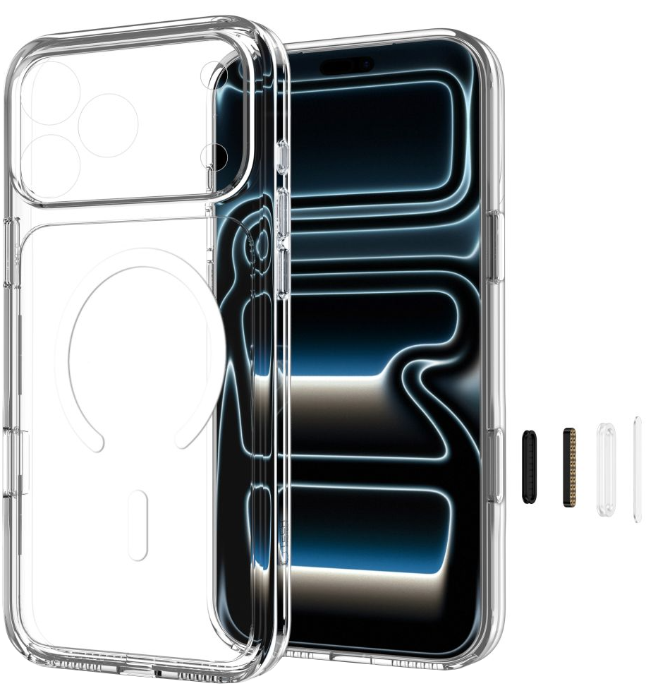MagSafe-Hülle für Apple iPhone 18 Pro / 17 Pro, Tech-Protect, Flexair Hybrid CC, Transparent