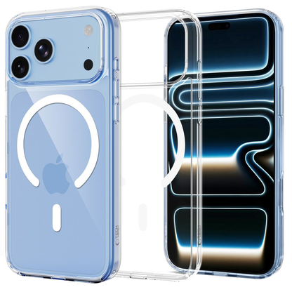 MagSafe-Hülle für Apple iPhone 18 Pro / 17 Pro, Tech-Protect, Flexair Hybrid mit Displayschutz, Transparent