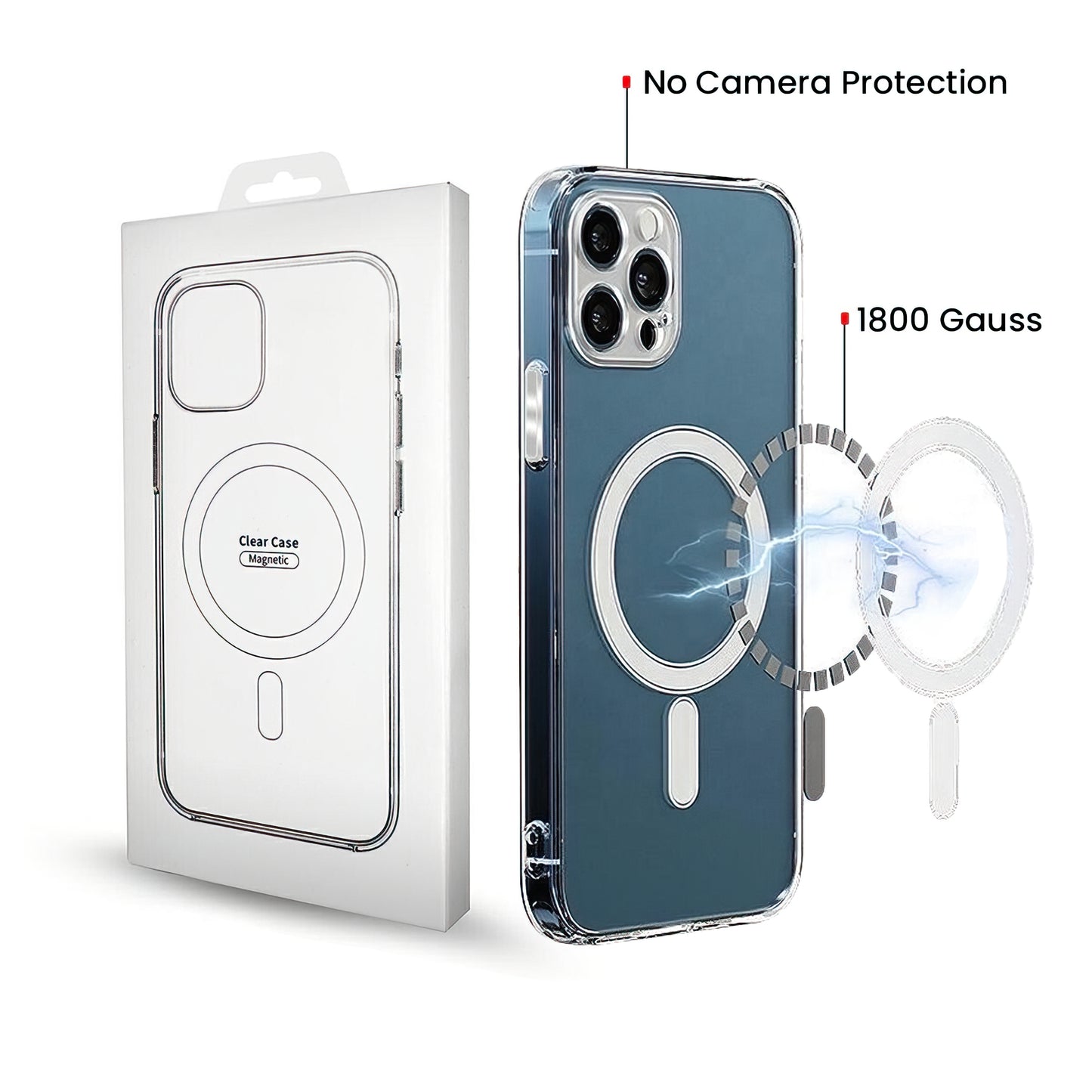MagSafe Case for Apple iPhone 17, OEM, Clear, Transparent