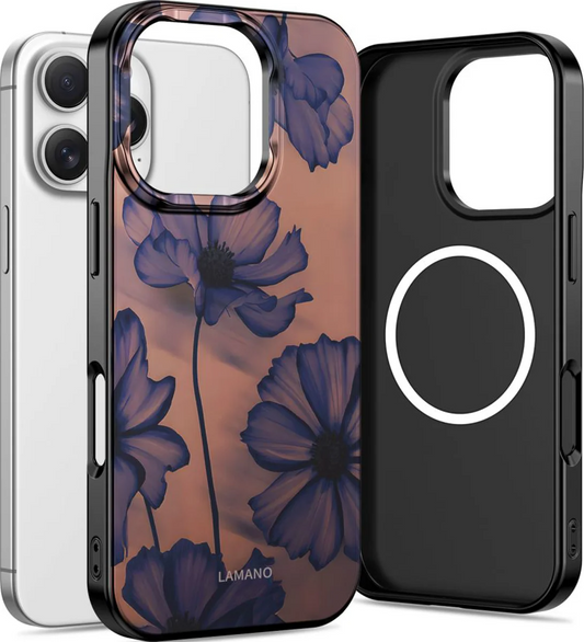 MagSafe Hülle für Apple iPhone 16 Pro Max, Tech-Protect, Lamano Velvet Night, Schwarz