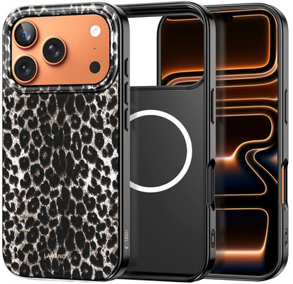 MagSafe Hülle für Apple iPhone 17 Pro, Tech-Protect, Lamano Leopard, Schwarz