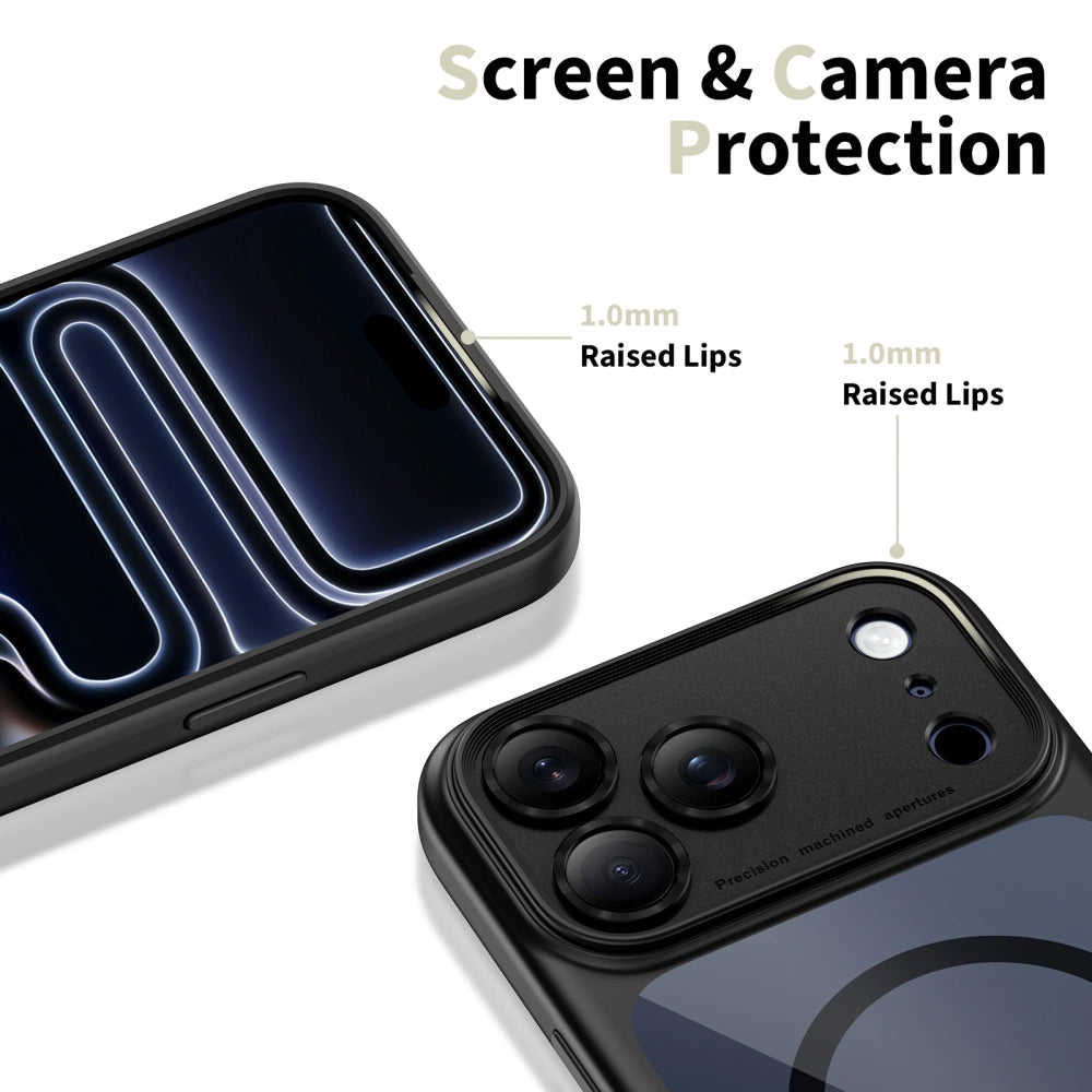 MagSafe-Hülle für Apple iPhone 17 Pro Max, Tech-Protect, MagPeak, Schwarz Transparent