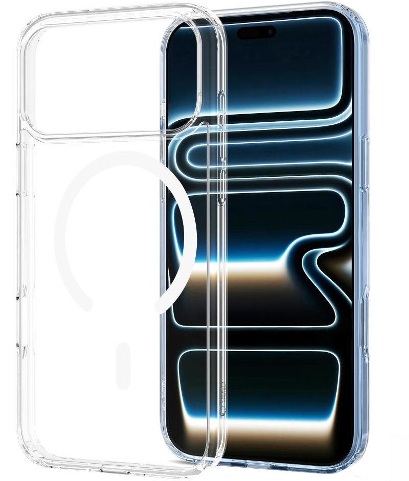 MagSafe-Hülle für Apple iPhone 18 Pro / 17 Pro, Tech-Protect, Flexair Hybrid mit Displayschutz, Transparent