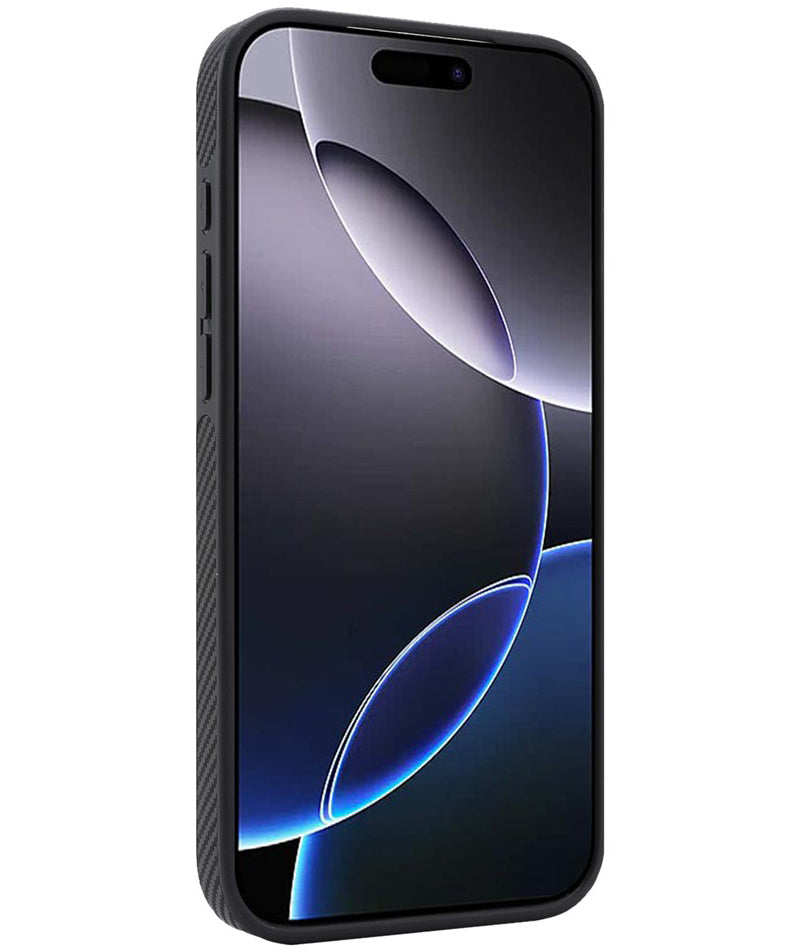 MagSafe-Hülle für Apple iPhone 16 Pro Max, OEM, Carbon-Metallring, Schwarz