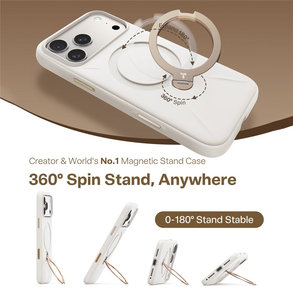 MagSafe Hülle für Apple iPhone 17 Pro, Torras, QPRO Silikon, Weiß