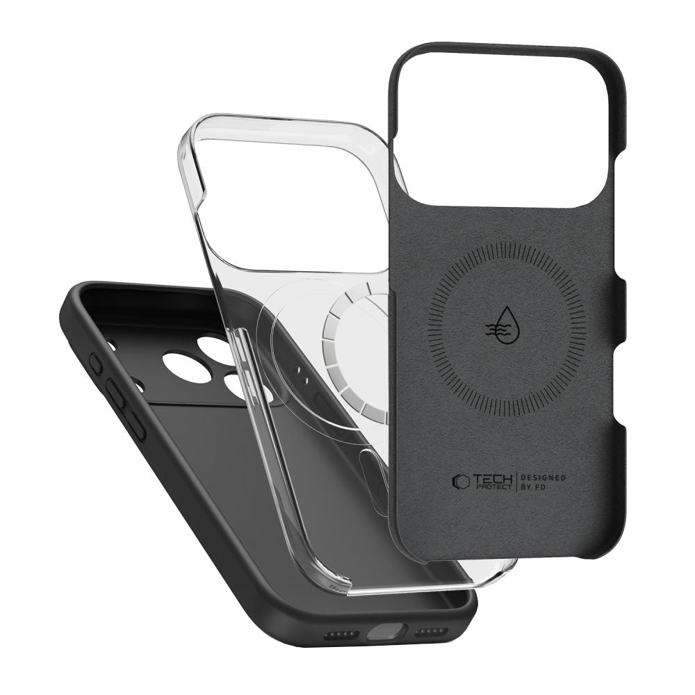 MagSafe Hülle für Apple iPhone 17 Pro, Tech-Protect, Silikon, Schwarz
