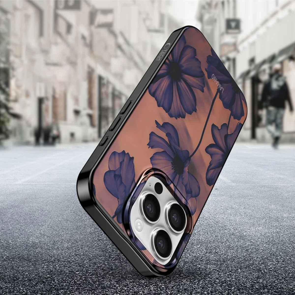 MagSafe Hülle für Apple iPhone 16 Pro Max, Tech-Protect, Lamano Velvet Night, Schwarz