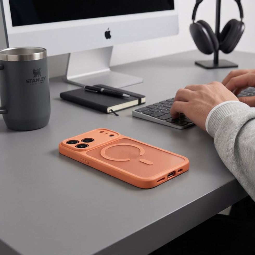 MagSafe-Hülle für Apple iPhone 18 Pro / 17 Pro, Tech-Protect, BasicMag, Matt Orange
