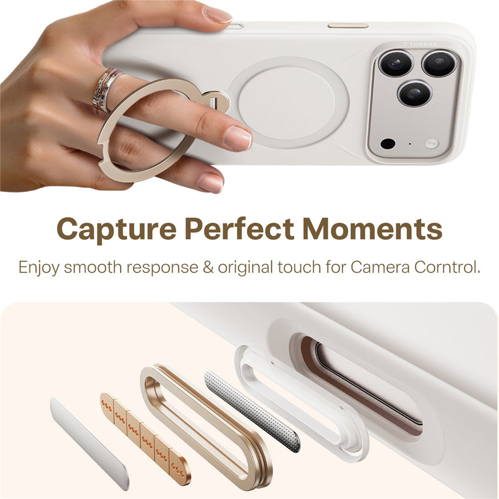 MagSafe Hülle für Apple iPhone 17 Pro, Torras, QPRO Silikon, Weiß
