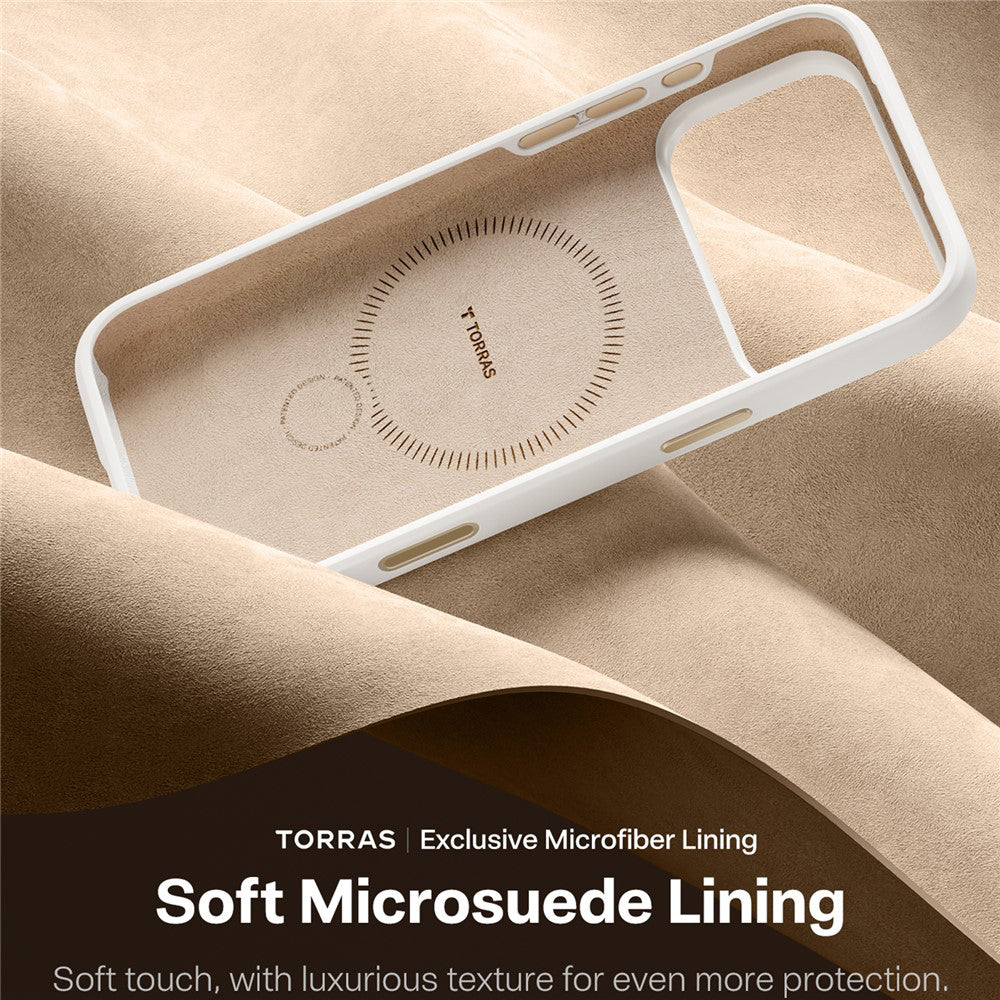 MagSafe Hülle für Apple iPhone 17 Pro, Torras, QPRO Silikon, Weiß