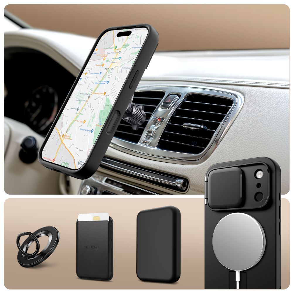 MagSafe Hülle für Apple iPhone 17 Pro, Tech-Protect, Kevlar Aura, Schwarz