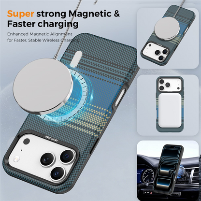 MagSafe-Hülle für Apple iPhone 17 Pro Max, OEM, Gradient Rainbow, Marineblau