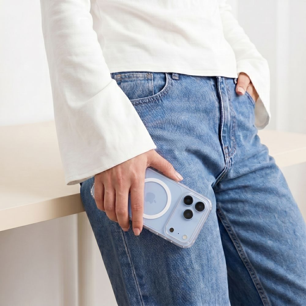 MagSafe-Hülle für Apple iPhone 18 Pro / 17 Pro, Tech-Protect, Flexair Hybrid mit Displayschutz, Transparent