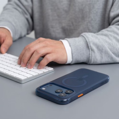 MagSafe-Hülle für Apple iPhone 18 Pro / 17 Pro, Tech-Protect, MagAir CC, Mattes Marineblau