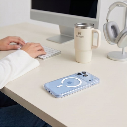 MagSafe-Hülle für Apple iPhone 18 Pro / 17 Pro, Tech-Protect, Flexair Hybrid mit Displayschutz, Transparent