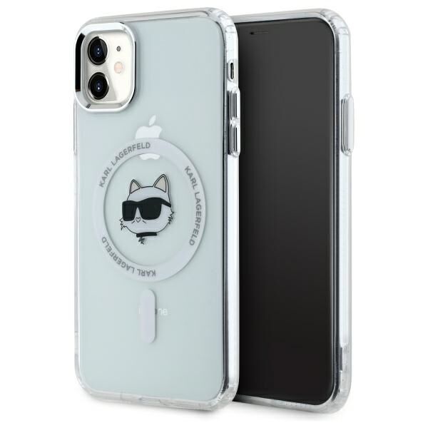MagSafe Hülle für Apple iPhone 11, Karl Lagerfeld, IML Metal Choupette's Head, Weiß
