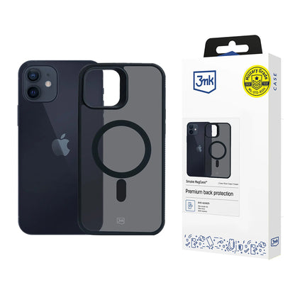 MagSafe-Hülle für Apple iPhone 12 / 12 Pro, 3MK, Smoke MagCase, Schwarz