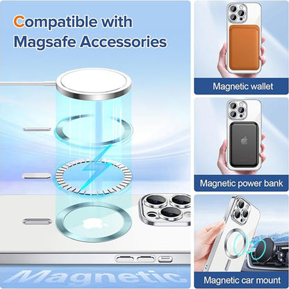 MagSafe Case for Apple iPhone 12 Pro Max, Techsuit, Luxury Crystal, Silver
