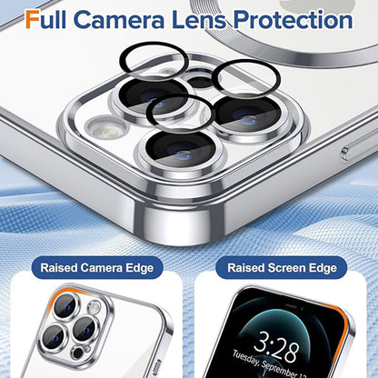 MagSafe Case for Apple iPhone 12 Pro Max, Techsuit, Luxury Crystal, Silver
