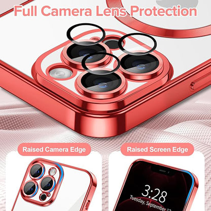 MagSafe-Hülle für Apple iPhone 12 Pro Max, Techsuit, Luxury Crystal, Rot