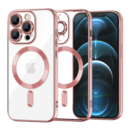 MagSafe-Hülle für Apple iPhone 12 Pro Max, Techsuit, Luxury Crystal, Rosa