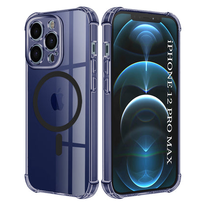 MagSafe Case for Apple iPhone 12 Pro Max, Techsuit, Shockproof Clear, Smoke