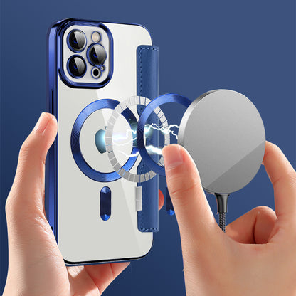 MagSafe-Hülle für Apple iPhone 12 Pro Max, Techsuit, SmartMag Book, Blau