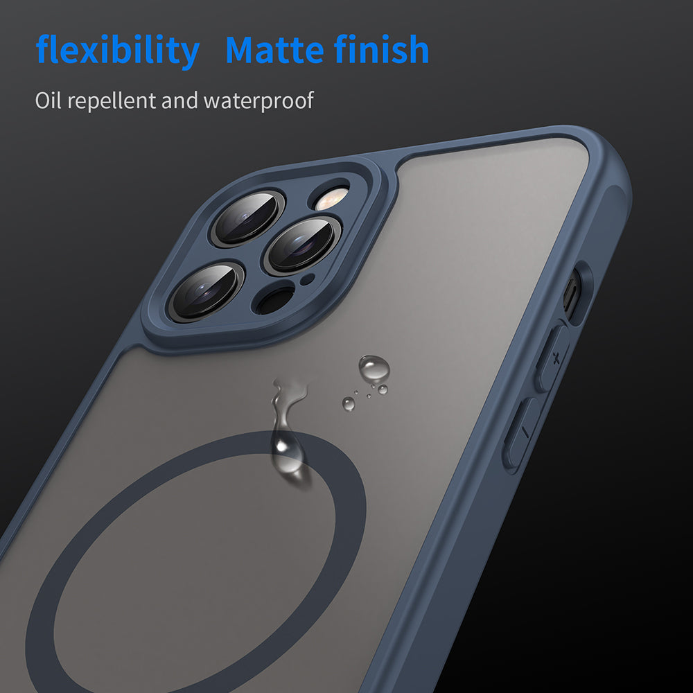 MagSafe-Hülle für Apple iPhone 12 Pro, Techsuit, HaloFrost II, Marineblau