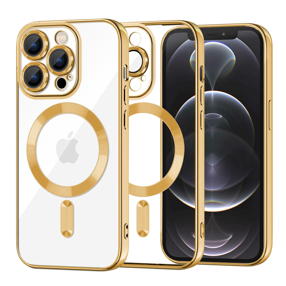 MagSafe-Hülle für Apple iPhone 12 Pro, Techsuit, Luxury Crystal, Gold