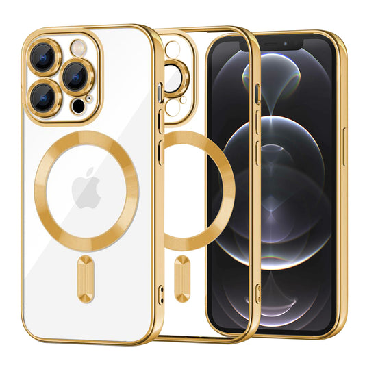 MagSafe-Hülle für Apple iPhone 12 Pro, Techsuit, Luxury Crystal, Gold