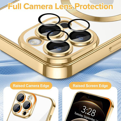 MagSafe-Hülle für Apple iPhone 12 Pro, Techsuit, Luxury Crystal, Gold