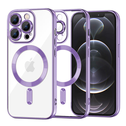 MagSafe Case for Apple iPhone 12 Pro, Techsuit, Luxury Crystal, Light Purple
