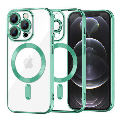 MagSafe Case for Apple iPhone 12 Pro, Techsuit, Luxury Crystal, Light Green