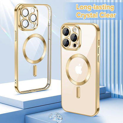 MagSafe Case for Apple iPhone 13 Pro Max, Techsuit, Luxury Crystal, Gold