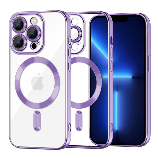MagSafe-Hülle für Apple iPhone 13 Pro Max, Techsuit, Luxury Crystal, Hellviolett