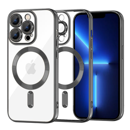 MagSafe-Hülle für Apple iPhone 13 Pro Max, Techsuit, Luxury Crystal, Schwarz