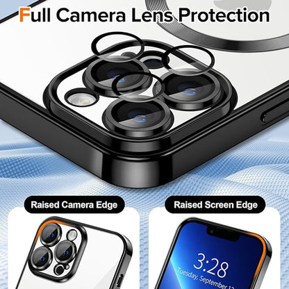 MagSafe-Hülle für Apple iPhone 13 Pro Max, Techsuit, Luxury Crystal, Schwarz
