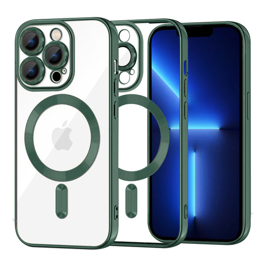 MagSafe-Hülle für Apple iPhone 13 Pro Max, Techsuit, Luxury Crystal, Dunkelgrün