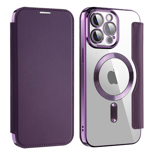 MagSafe Case for Apple iPhone 13 Pro Max, Techsuit, SmartMag Book, Purple