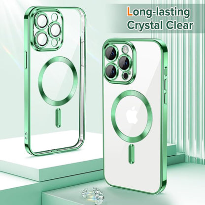 MagSafe-Hülle für Apple iPhone 13 Pro, Techsuit, Luxury Crystal, Hellgrün