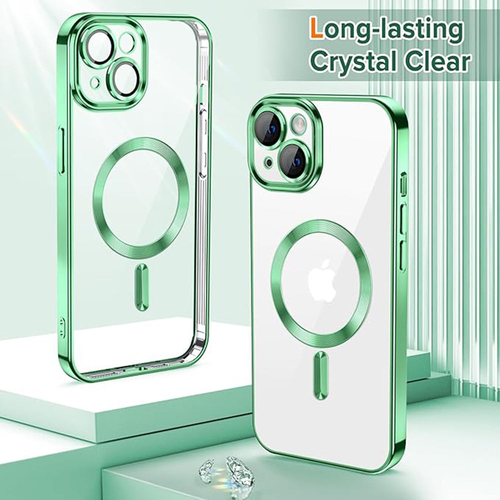 MagSafe-Hülle für Apple iPhone 13, Techsuit, Luxury Crystal, Hellgrün