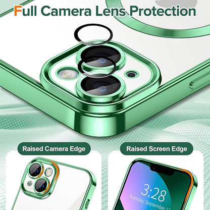 MagSafe-Hülle für Apple iPhone 13, Techsuit, Luxury Crystal, Hellgrün