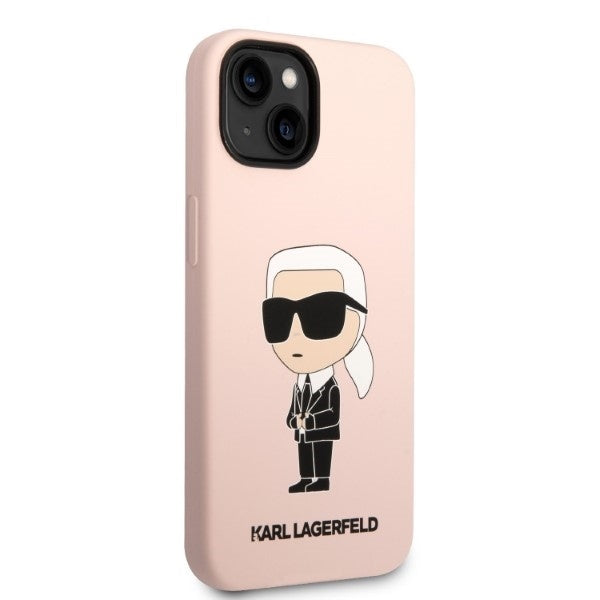 MagSafe Case for Apple iPhone 14, Karl Lagerfeld, Ikonik Karl Silicone, Pink