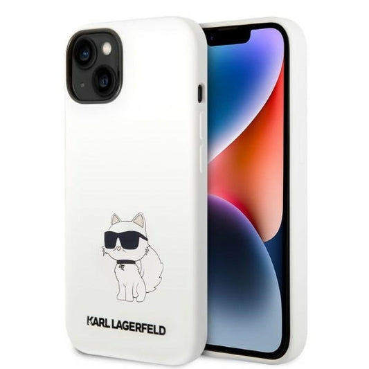MagSafe Hülle für Apple iPhone 14 Plus, Karl Lagerfeld, Silicone Choupette, Weiß