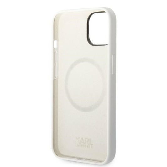 MagSafe Hülle für Apple iPhone 14 Plus, Karl Lagerfeld, Silicone Choupette, Weiß