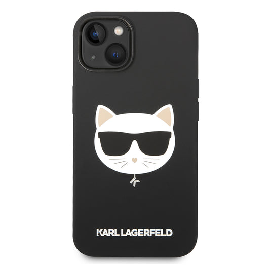 MagSafe Hülle für Apple iPhone 14 Plus, Karl Lagerfeld, Silikon Choupette's Head, Schwarz